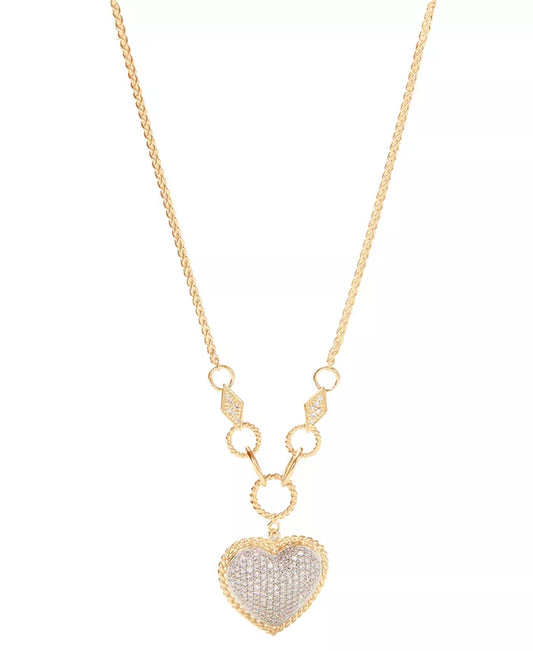 D'Oro by EFFY® Diamond Pav㩠Diamond Heart Pendant (3/4 Ct. T.W.) in 14K Gold or 14K Rose Gold