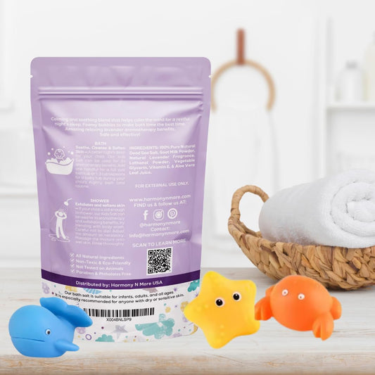 Natural Pacific Sea Salt - Tub Time Foaming Bath Salt Soak - Relaxing and Nourishing - All Natural with Goat Milk Powder, Lavender Essential Oil, Vitamins and Minerals – 24Oz