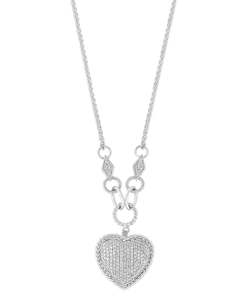 D'Oro by EFFY® Diamond Pav㩠Diamond Heart Pendant (3/4 Ct. T.W.) in 14K Gold or 14K Rose Gold
