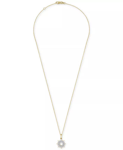 Diamond Sun Pendant Necklace (1/10 Ct. T.W.) in 14K Gold Created for Macy'S (Also Available in Black Diamond)
