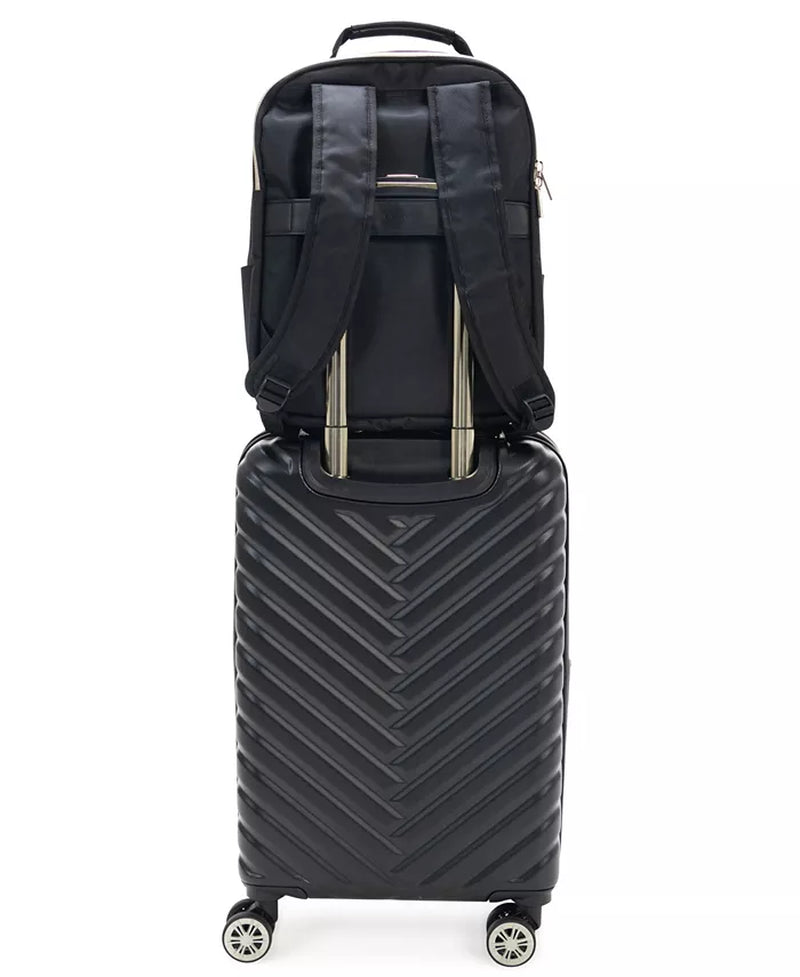 Madison Square Hardside Chevron Expandable 2Pc 20" Carry on Luggage + Matching 15" Laptop Backpack Set