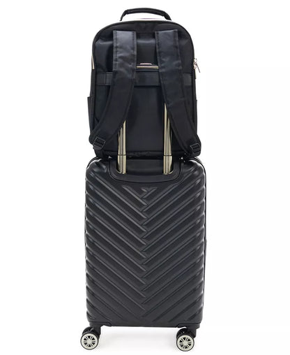 Madison Square Hardside Chevron Expandable 2Pc 20" Carry on Luggage + Matching 15" Laptop Backpack Set