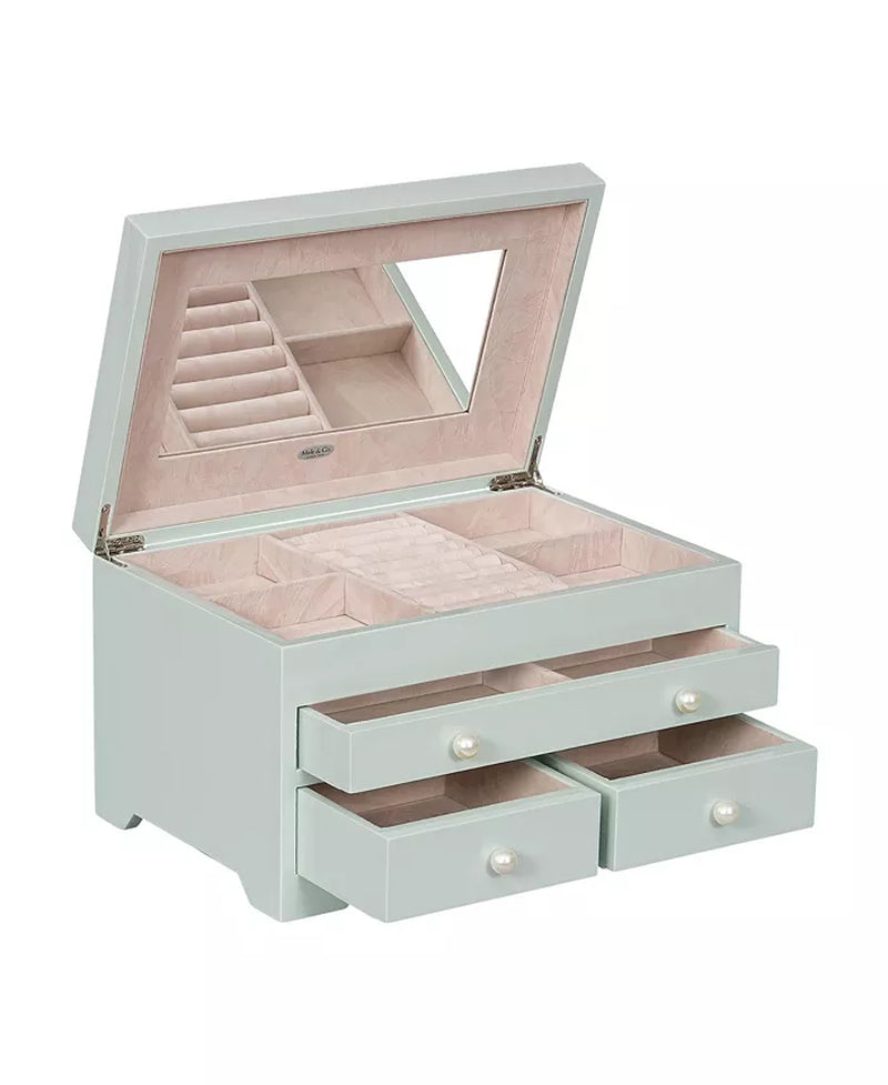 Mele Co. Bianca Wooden Jewelry Box in Seafoam Finish