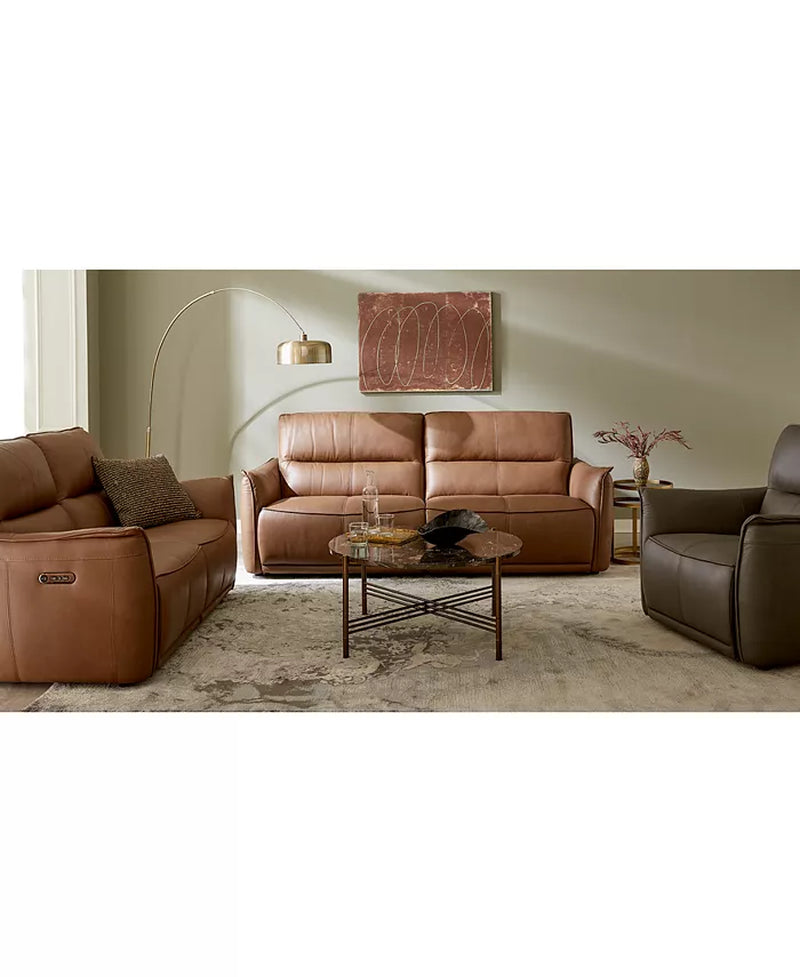 Polner 63" Leather Power Motion Loveseat, Created for Macy'S