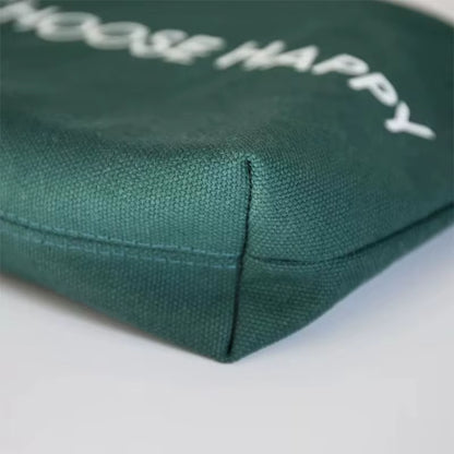 100Pcs Custom Logo Canvas Makeup Bags with Zipper and Handle Small Cosmetic Pouch Organizer Travel Toiletry Bag