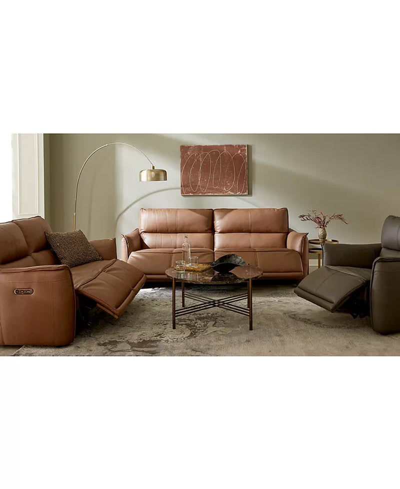 Polner 63" Leather Power Motion Loveseat, Created for Macy'S