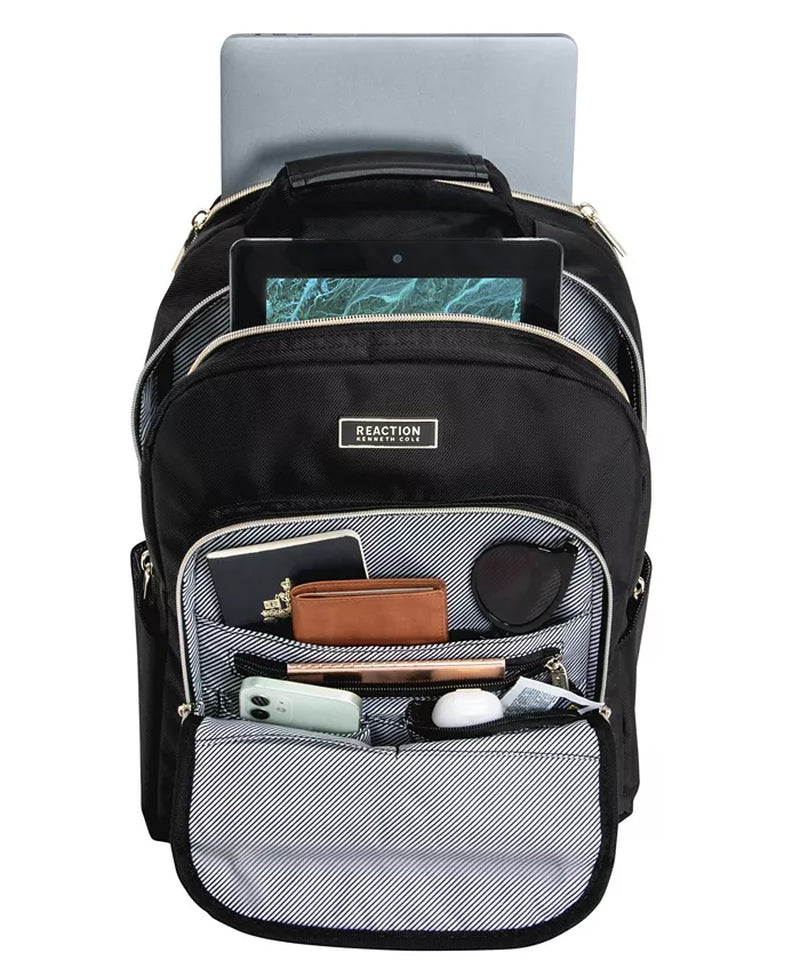 Madison Square Hardside Chevron Expandable 2Pc 20" Carry on Luggage + Matching 15" Laptop Backpack Set