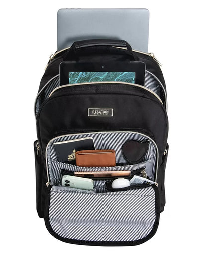 Madison Square Hardside Chevron Expandable 2Pc 20" Carry on Luggage + Matching 15" Laptop Backpack Set