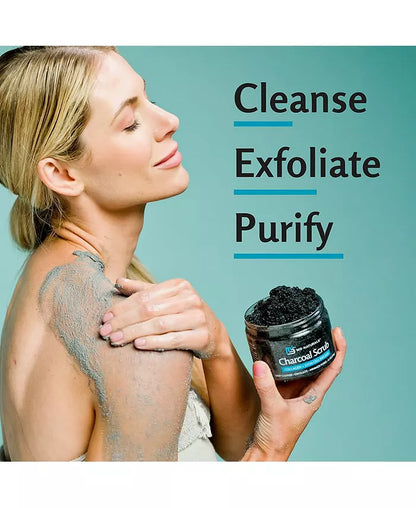 | Charcoal Exfoliating Body Scrub | with Collagen | 12 Oz