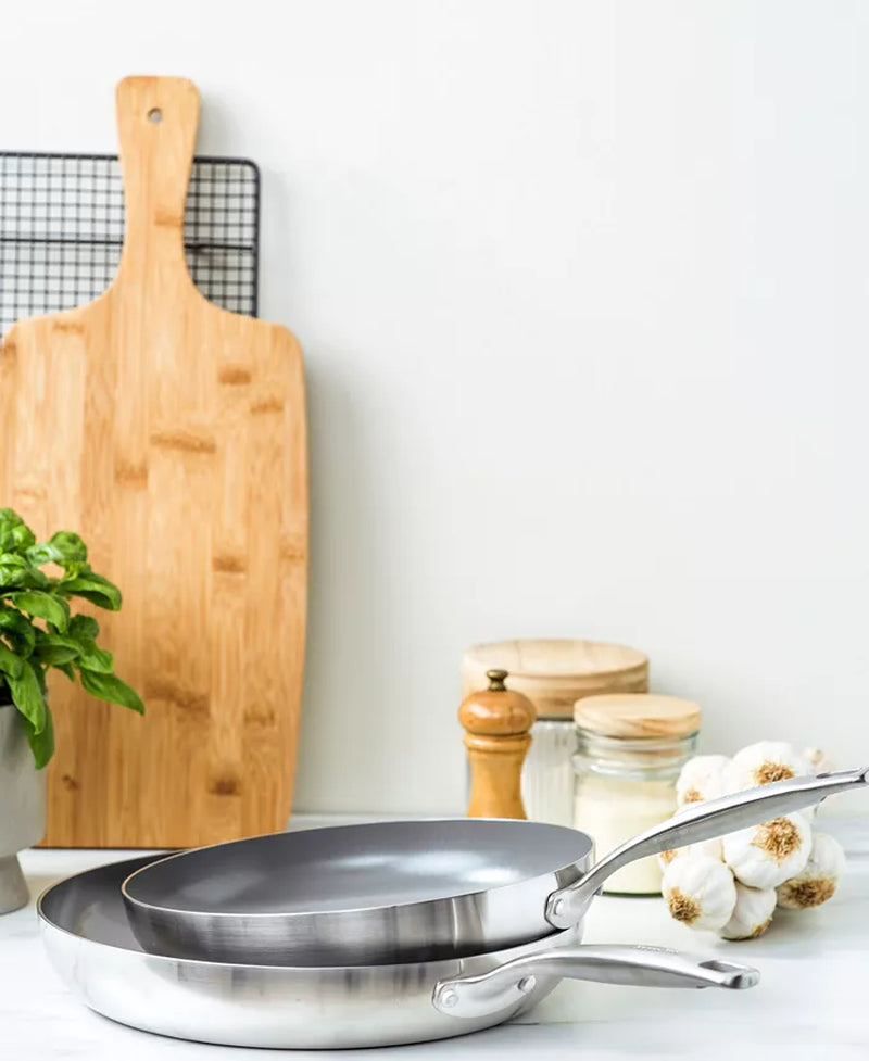 Chatham Tri-Ply Stainless Steel Ceramic Nonstick 2 Piece Frying Pan Set