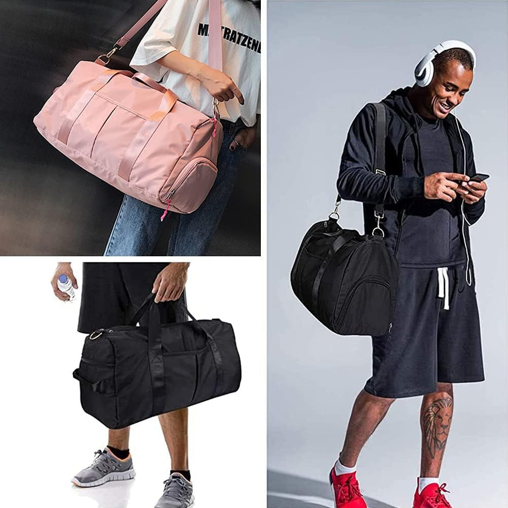 Waterproof Duffel Gym Bag Pink for Women and Men Swim Sports Travel Weekender Bag,19.68Inch