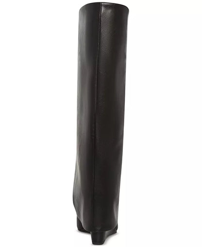 Evander Fold-Over Cuffed Knee High Wedge Dress Boots