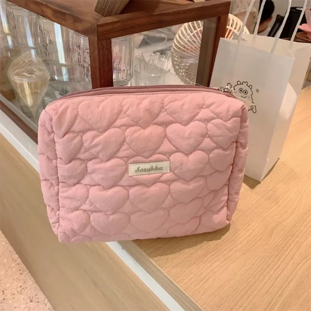 New Nylon Women'S Cosmetic Bag Travel Conveniently Large Capacity Makeup Bags Cute Flower Zipper Wash Bags for Women 2024