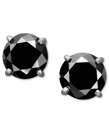 Black Diamond Stud Earrings (1 Ct. T.W.) 14K White or Yellow Gold