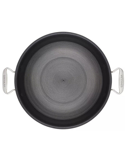 Clad Stainless Steel 14" Induction Wok with Glass Lid and Hybrid Steelshield and Non-Stick Technology