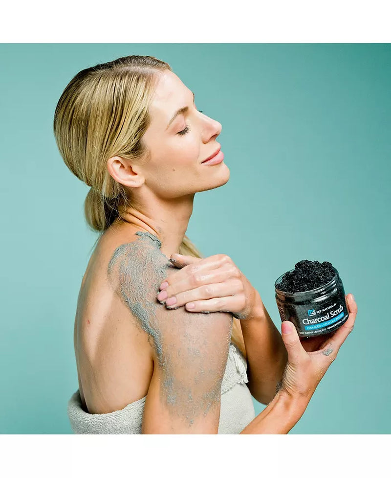 | Charcoal Exfoliating Body Scrub | with Collagen | 12 Oz