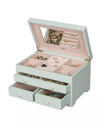 Mele Co. Bianca Wooden Jewelry Box in Seafoam Finish
