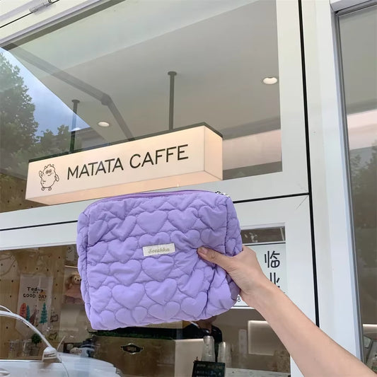 New Nylon Women'S Cosmetic Bag Travel Conveniently Large Capacity Makeup Bags Cute Flower Zipper Wash Bags for Women 2024