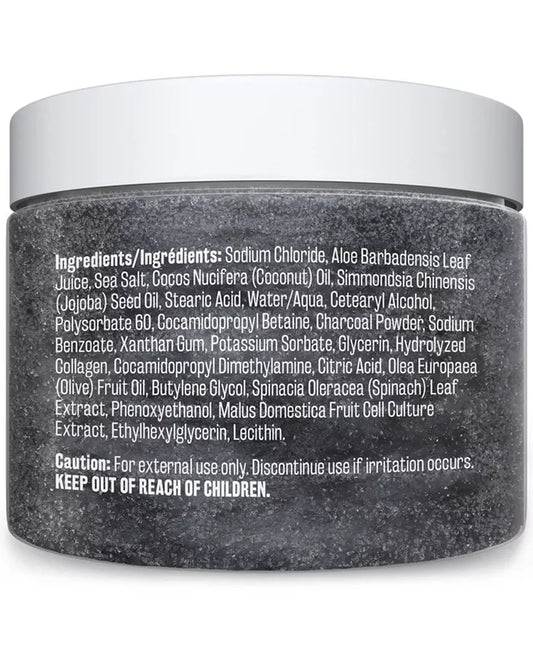 | Charcoal Exfoliating Body Scrub | with Collagen | 12 Oz