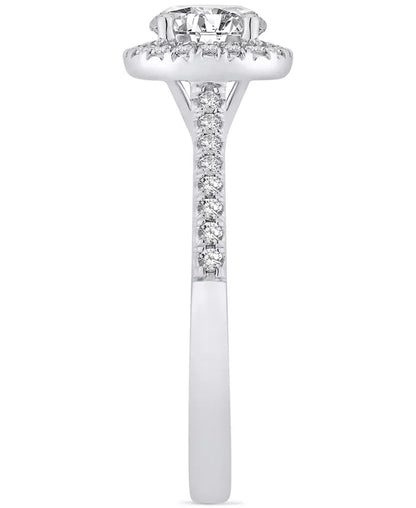 GIA Certified Diamond Halo Engagement Ring (1 Ct. T.W.) in 14K White Gold
