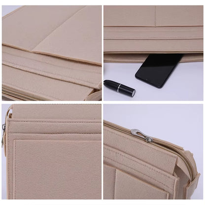 Fits GG Padlock Felt Cloth Bag Liner Travel Insert Organizer Handbag Purse Large Liner Portable Cosmetic Bags Handbag Shaper