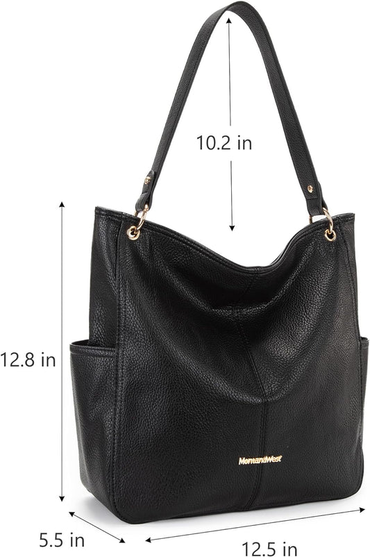 Hobo Purses for Women Soft Top Handle Shoulder Bag with Wallet Set