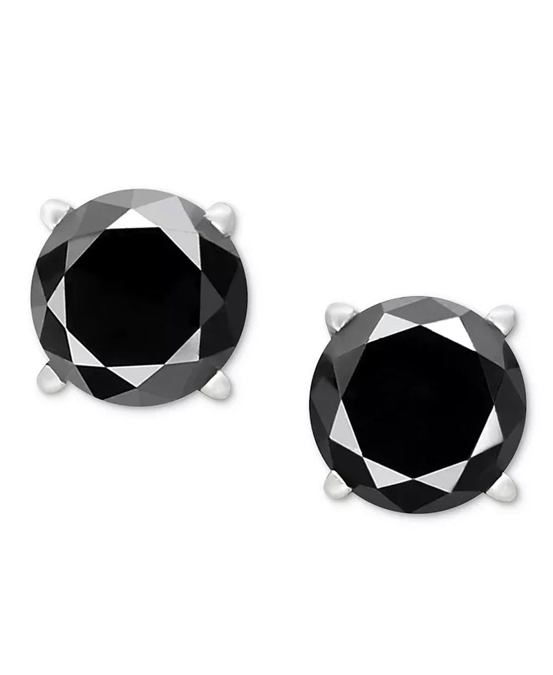 Black Diamond Stud Earrings (1 Ct. T.W.) 14K White or Yellow Gold
