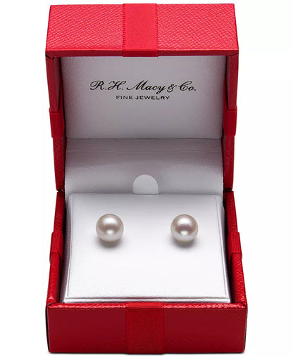 Cultured Freshwater Pearl Stud Earrings (7Mm) in 14K Gold