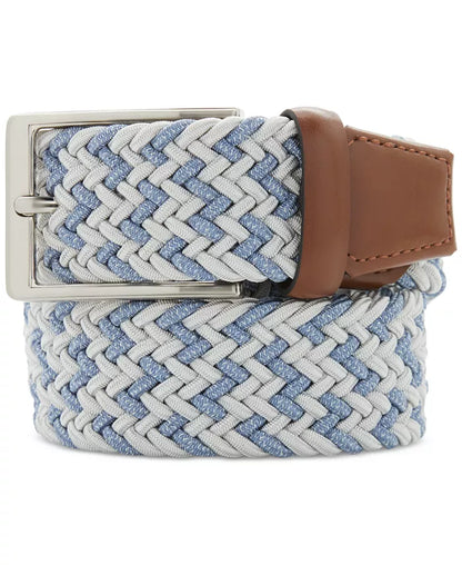 Men'S Webbed Leather-Trim Belt