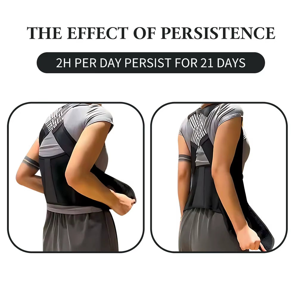 Back Brace Posture Corrector for Women and Men, Shoulder Straightener Adjustable Full Back Support Upper and Lower Waist Belt