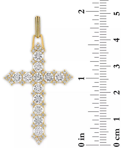 Cubic Zirconia Cross Pendant in 14K Gold-Plated Sterling Silver, Created for Macy'S