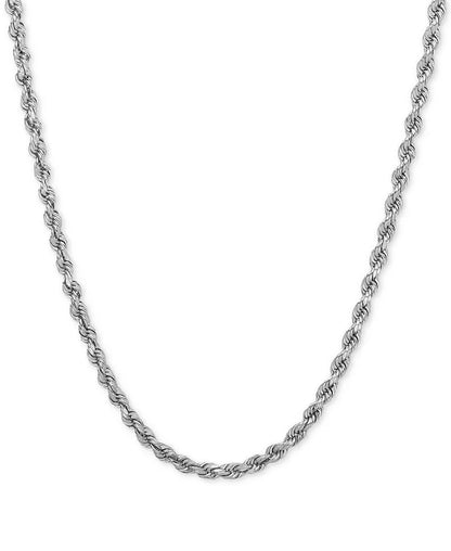 Lightweight 14K Gold Diamond-Cut Rope Chain 18" Necklace (2-1/2Mm)