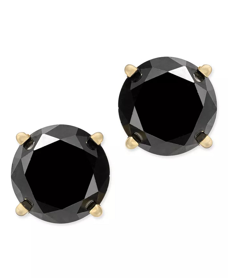 Black Diamond Stud Earrings (1 Ct. T.W.) 14K White or Yellow Gold