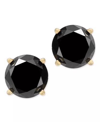 Black Diamond Stud Earrings (1 Ct. T.W.) 14K White or Yellow Gold